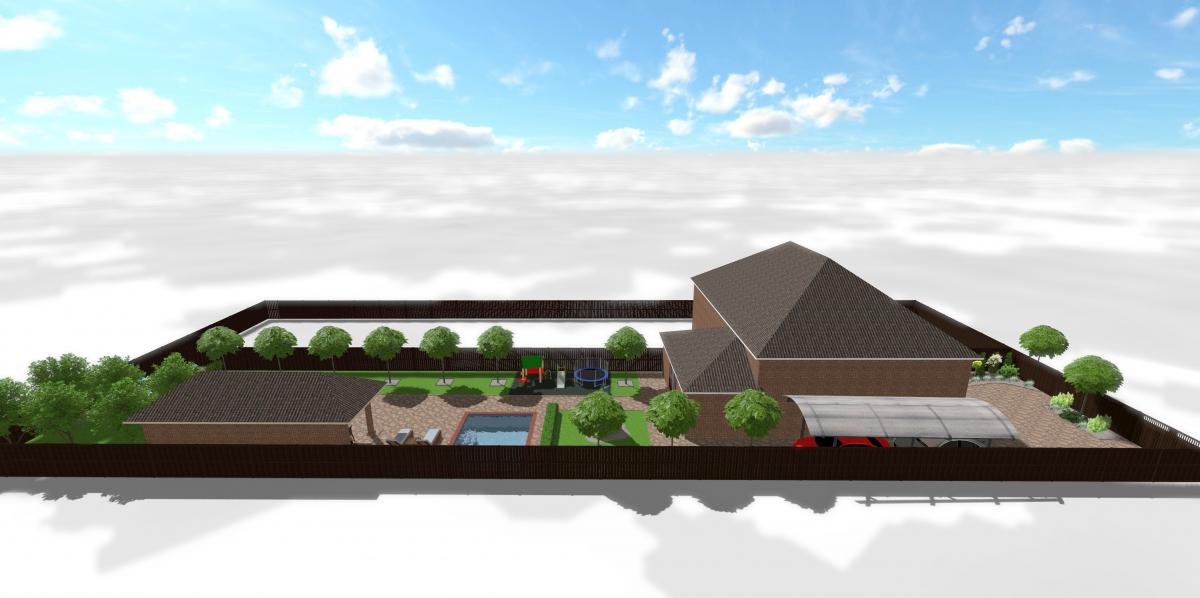 Створення ландшафтного дизайну території приватного будинку м. Узин