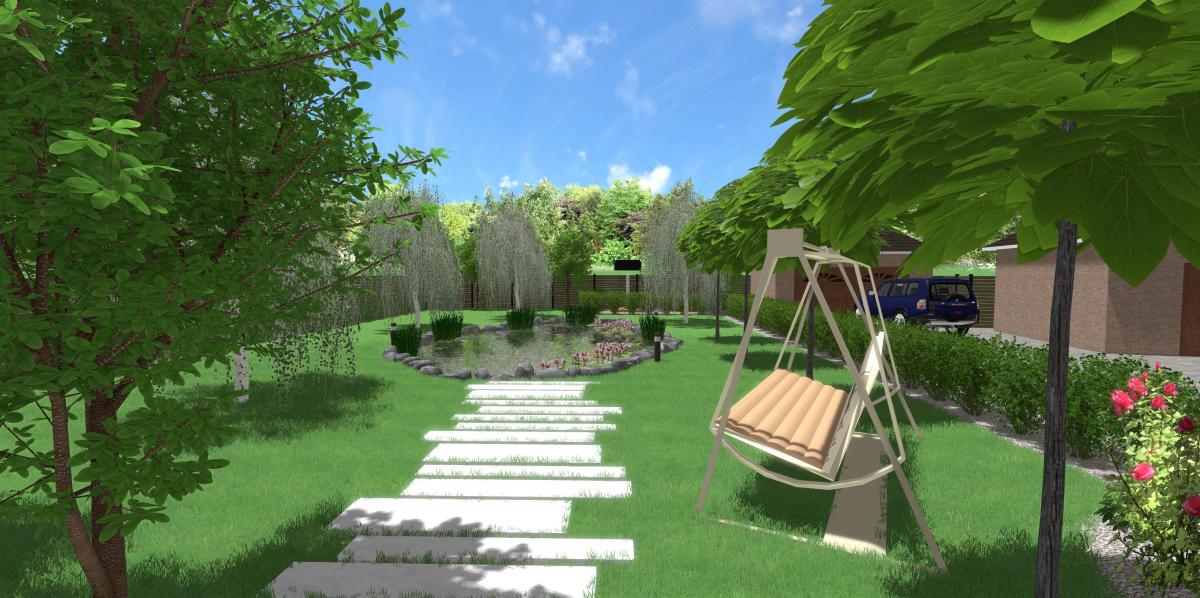 Створення ландшафтного дизайну території приватного будинку с. Фурси