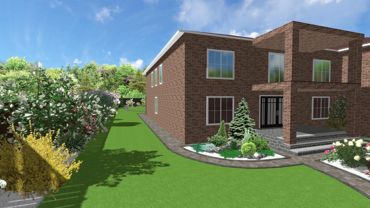 Створення ландшафтного дизайну території приватного будинку Зелений бір