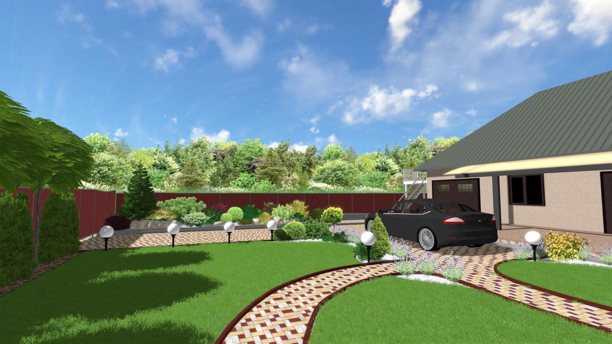 Створення ландшафтного дизайну території приватного будинку с. Петропавлівська Борщагівка