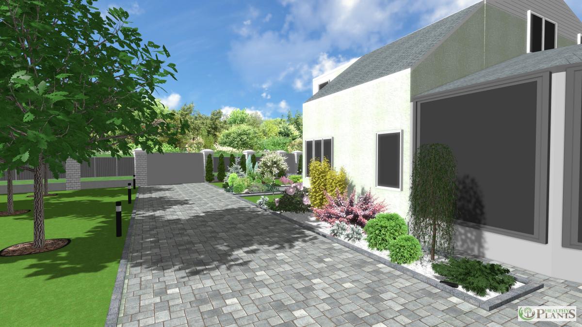 Створення ландшафтного дизайну території приватного будинку с. Попружна